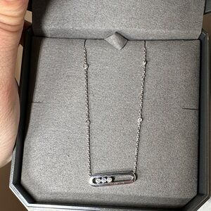 Messika Move 18kt  white gold necklace Necklace with three diamonds